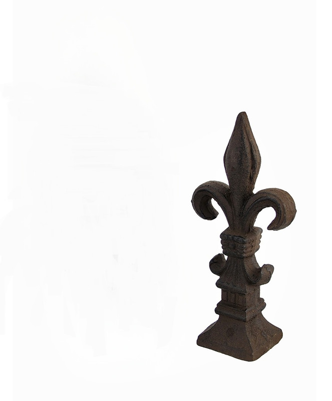 Brown Cast Iron Fleur de Lis Home Decor Accent Main image