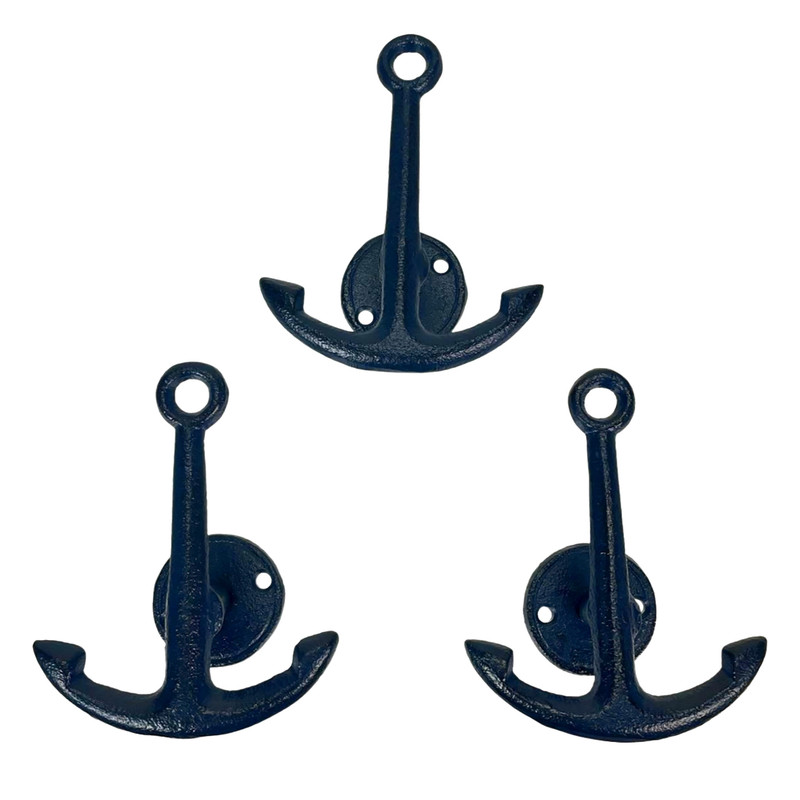 Cast Iron Anchor Wall Hooks – Nautical Decorative Hangers, Multiple Colors & Finishes Main image