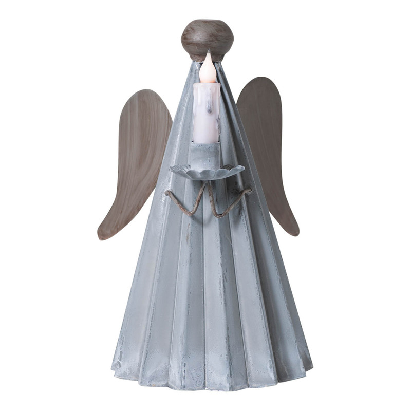 Angel Metal Candle Holder 13.5 inch Weathered Zinc Indoor Tabletop Decor Main image