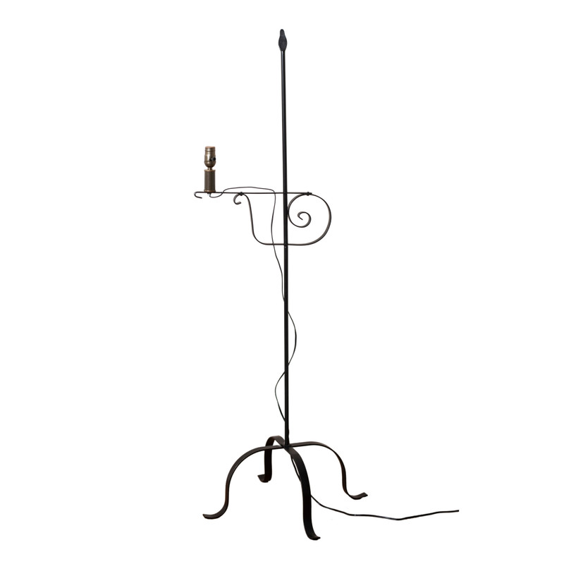 Adjustable Wrought Iron Floor Lamp 57 in Flame Tip Reading Light Black Main image