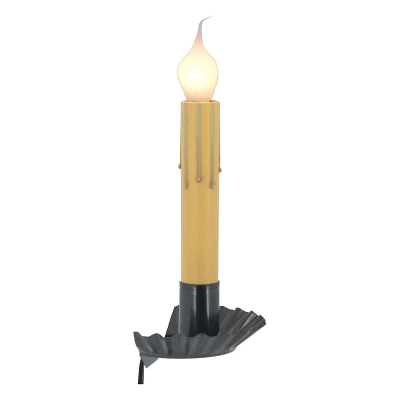 Crimped Window Sill Light 6in Country Tin Metal Candle Lamp Indoor Decor Main image