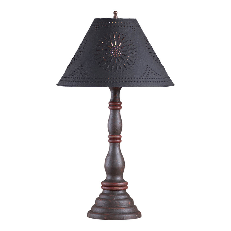 Davenport Lamp in Espresso and Salem Brick Stripe with Shade Main image