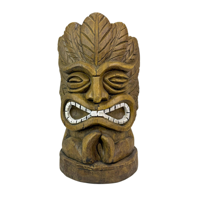 Things2die4 Tiki Planter 17 in Brown Magnesium Oxide Distressed Freestanding Main image