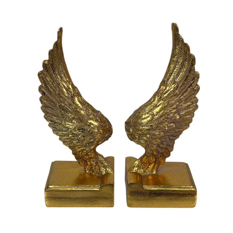 Decorative Bookends Set of 2 Resin Freestanding Metallic Finish Shelf Decor Main image