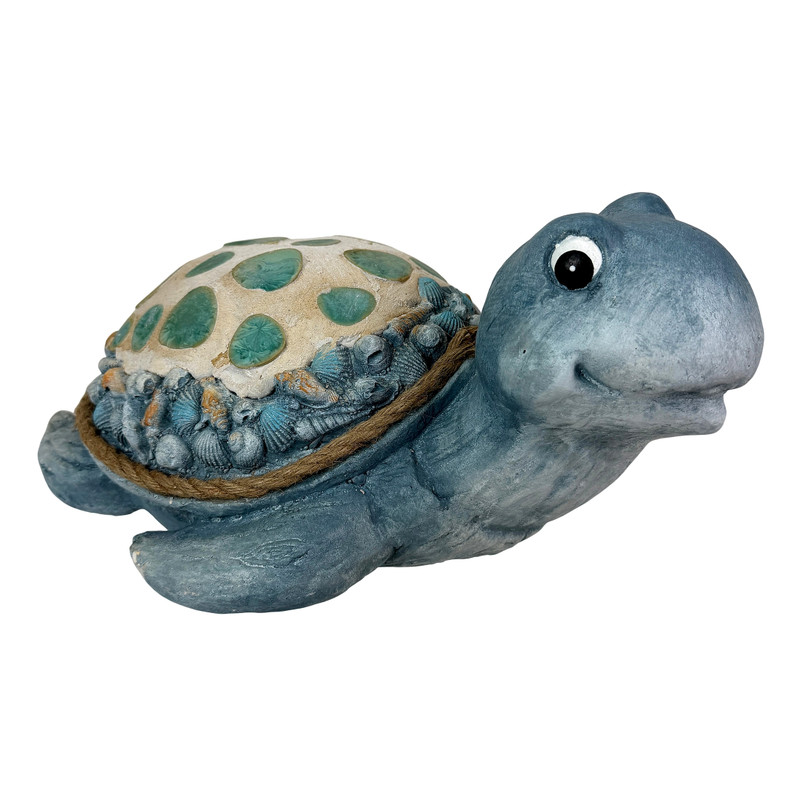 Sea Turtle Statue Coastal Blue Mosaic Shell Magnesium Oxide 16.5 in Decor Main image
