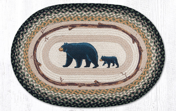 Earth Rugs OP-116 Mama & Baby Bear Oval Patch 20" x 30" Main image