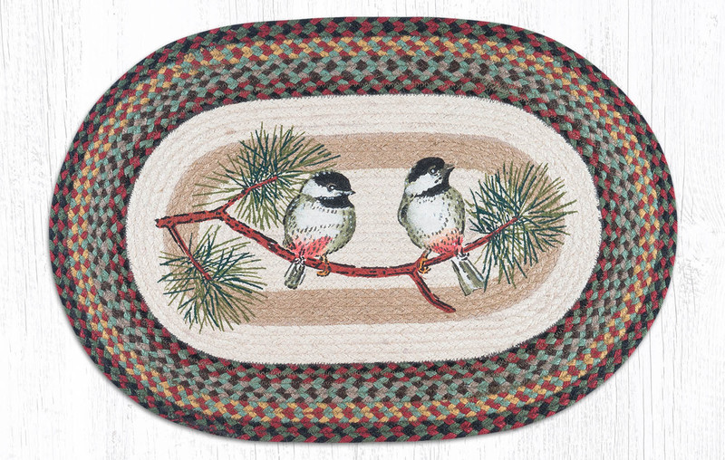 Earth Rugs OP-81 Chickadee Oval Patch 20" x 30" Main image