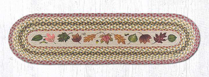 Earth Rugs OP-24 Autumn Leaves Oval Patch Runner 13" x 48" Main image