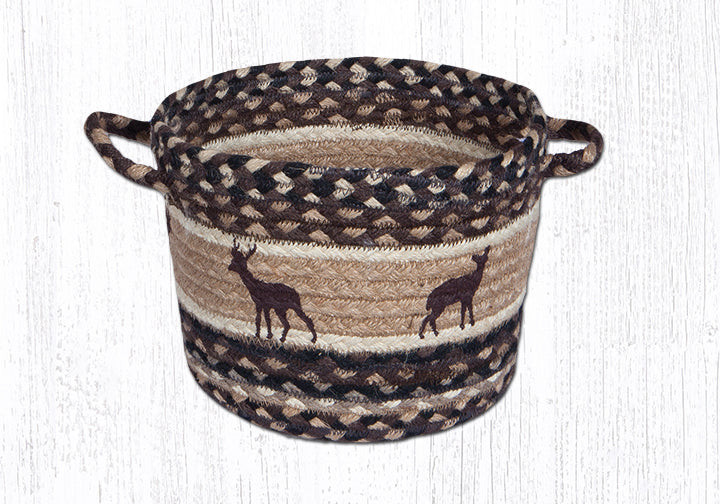 Earth Rugs UBP-518 Deer Silhouettes Printed Utility Basket 9" x 7" Main image
