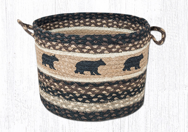 Earth Rugs UBP-313 Black Bear Printed Utility Basket 13 Inch X 9 Inch Main image