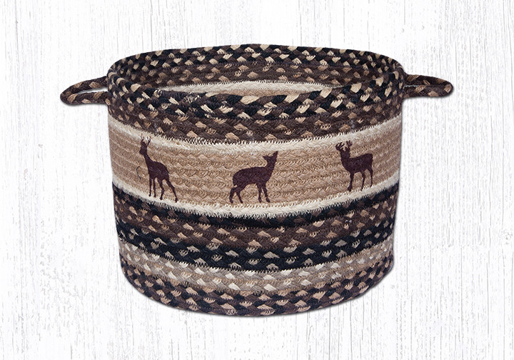 Earth Rugs UBP-518 Deer Silhouettes Printed Utility Basket 13 Inch X 9 Inch Main image