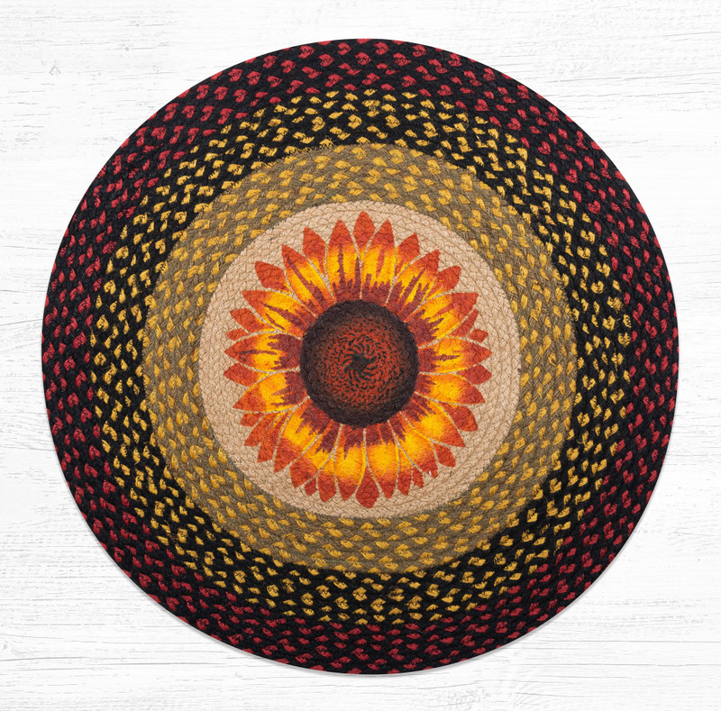 Earth Rugs RP-919 Sunflower Round Patch 27" x 27" Main image