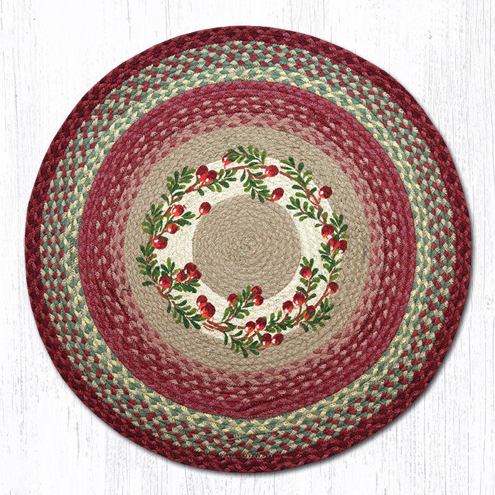 Earth Rugs RP-390 Cranberries Round Patch 27" x 27" Main image