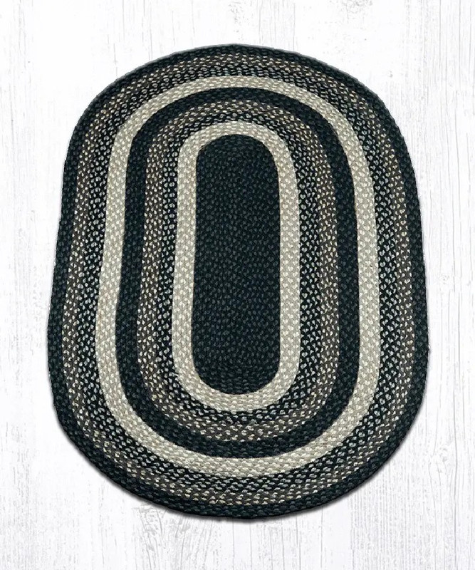 Earth Rugs C-313 Mocha / Frappuccino Oval Braided Rug 3 Feet x 5 Feet Main image