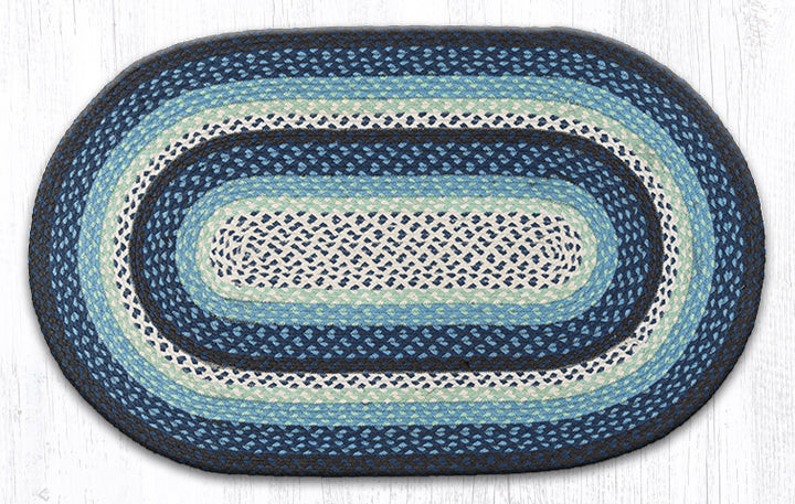 Earth Rugs C-312 Blueberry / Cream Oval Braided Rug 27" x 45" Main image