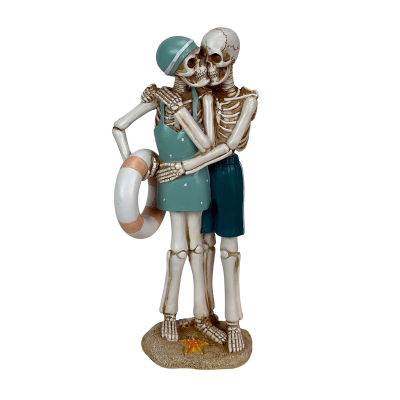 Skeleton Couple Figurine Coastal Beach Resin Tabletop Decor 11.5 Inch Main image