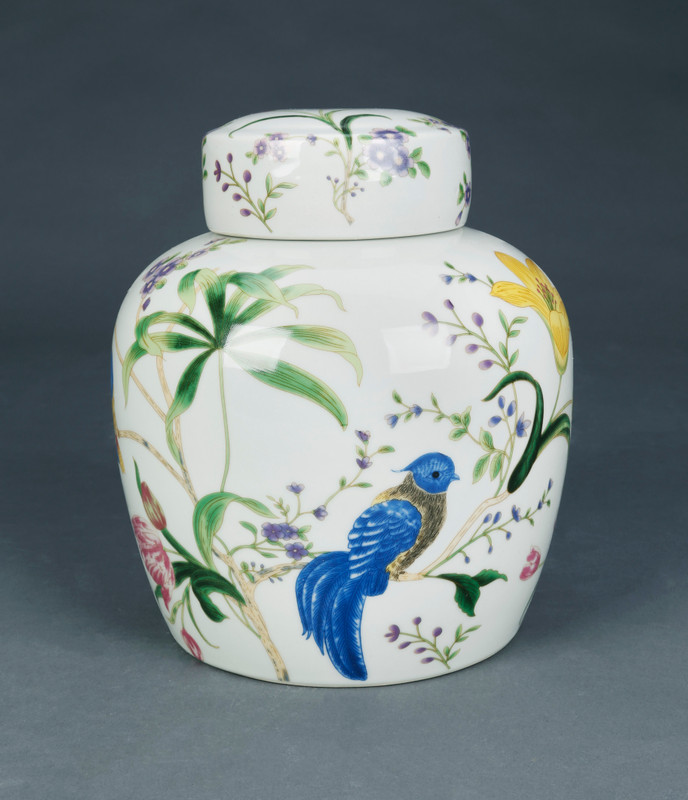 AA Importing Birds and Flowers Round Ginger Jar with Lid Main image