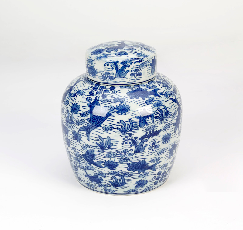 AA Importing 9.5" Jar, Koi Pond Design Main image