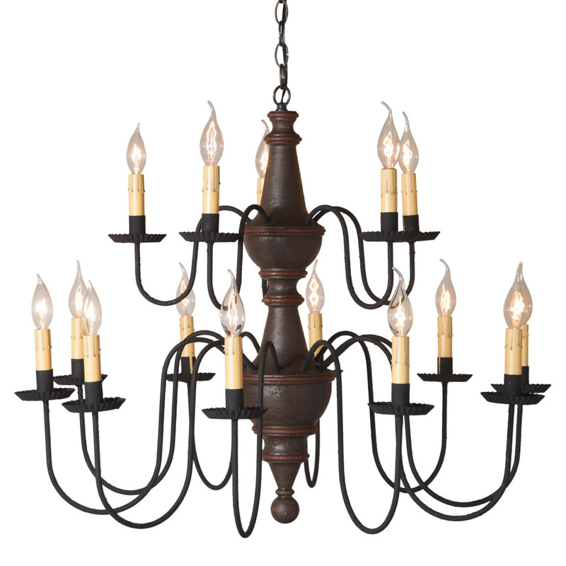 Harrison Two Tier Chand. in Espresso with Salem Brick Main image
