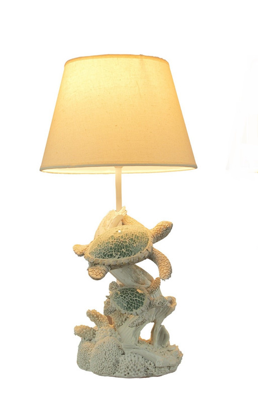 Mosaic Swimming Sea Turtles Coastal Sea Life Table Lamp Main image