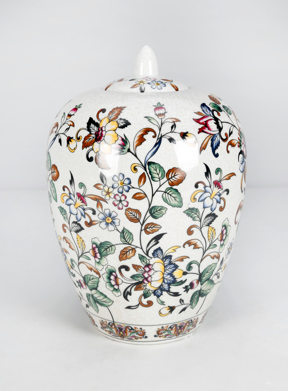 AA Importing 12" Ginger Jar, Bird and Floral Design Main image