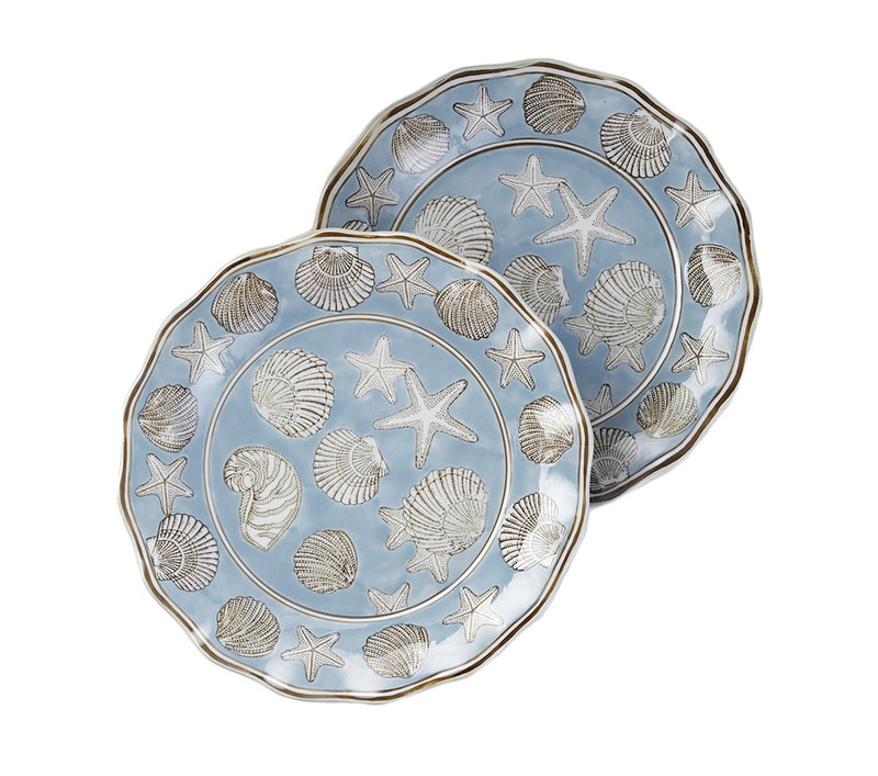 14 1/4 Inch Diameter Seashell Design Round Platter Main image