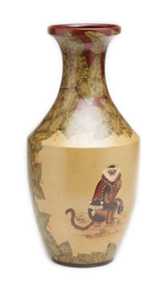 7 Inch Tall Hand Painted Monkey Vase Main image