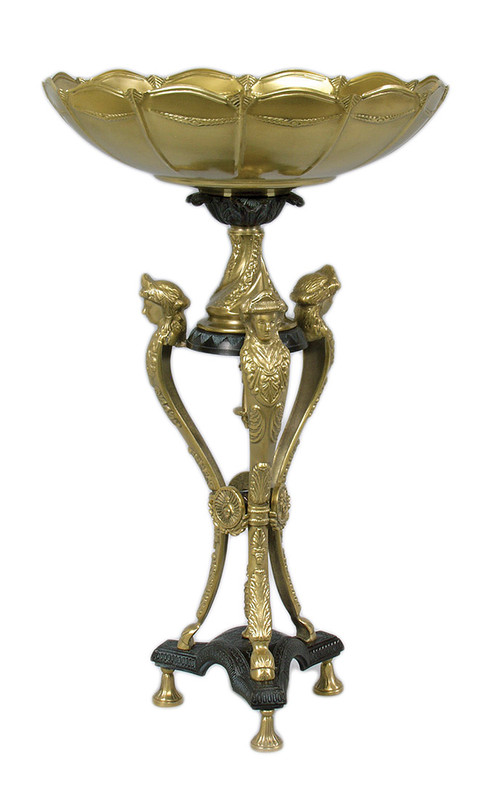 21 Inch Tall Brass Three Leg Compote Main image