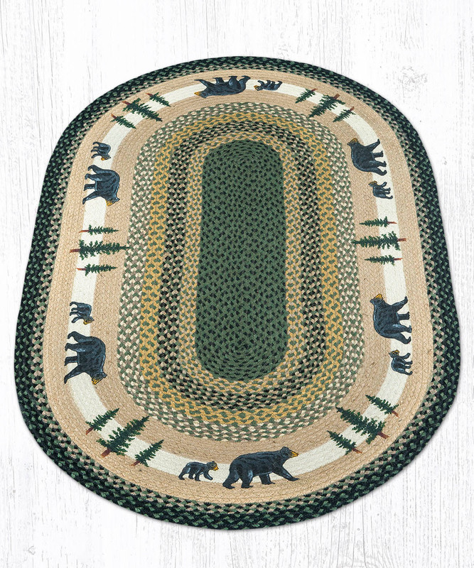 Earth Rugs OP-116 Bear Timbers Oval Patch 3' x 5' Main image