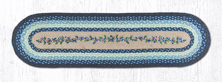 Earth Rugs OP-312 Blueberry Vine Oval Patch Runner 13" x 48" Main image