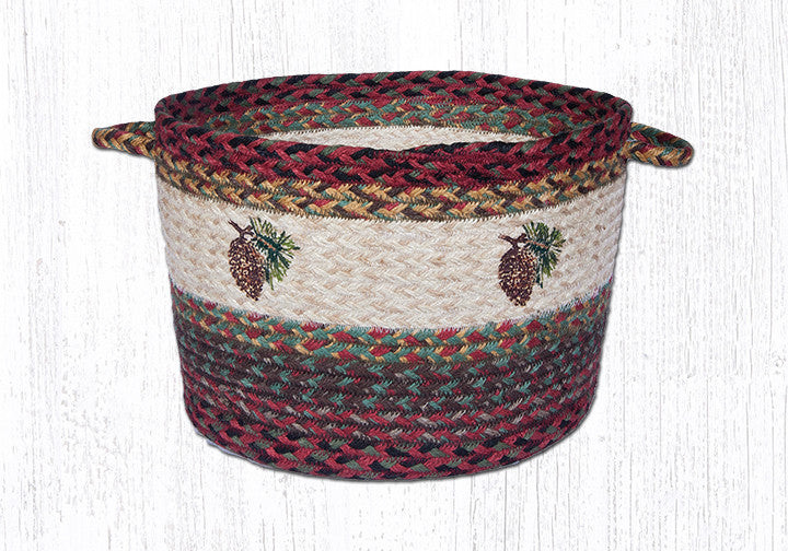 Earth Rugs UBP 9-81 Pinecone Printed Utility Basket 13" x 9" Main image