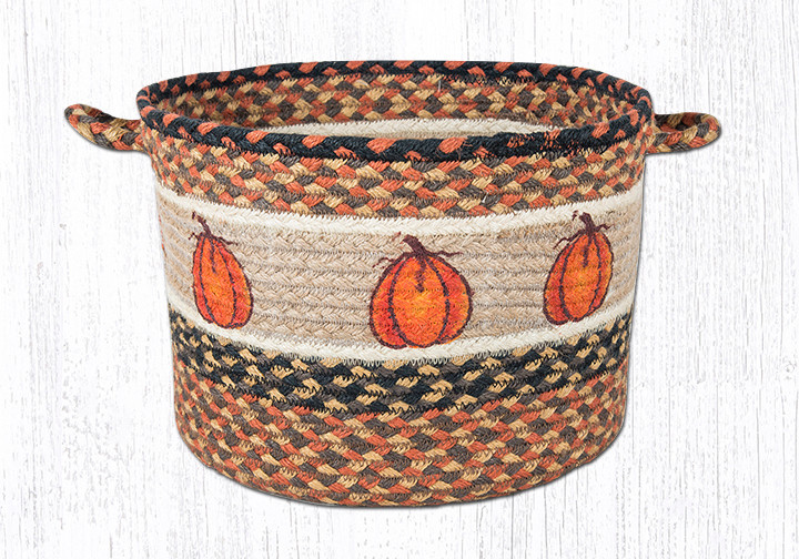 Earth Rugs UBP-222 Harvest Pumpkin Printed Utility Basket 13 Inch X 9 Inch Main image