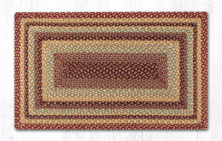 Earth Rugs RC-357 Burgundy / Gray / Cream Oblong Braided Rug 27 Inch X 45 Inch Main image