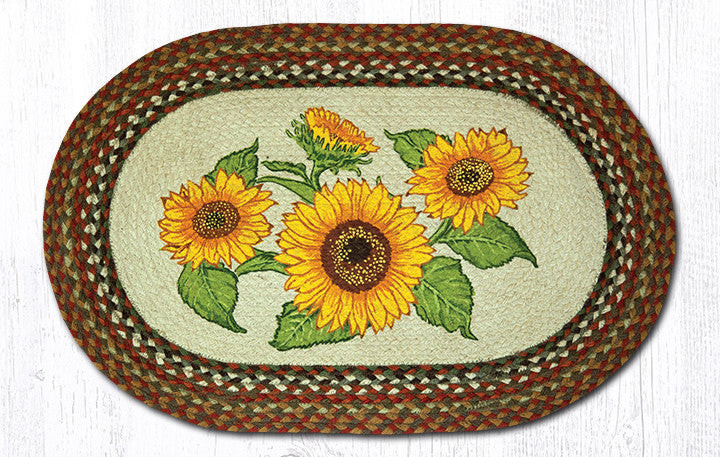 Earth Rugs OP-300 Sunflowers Oval Patch 20" x 30" Main image