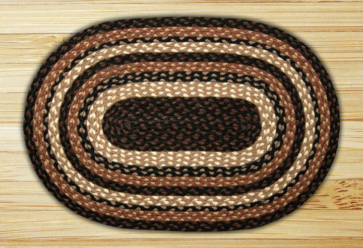 Earth Rugs C-313 Mocha / Frappuccino Oval Braided Rug 8 Feet x 11 Feet Main image