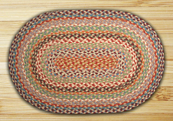 Earth Rugs C-328 Multi 1 Oval Braided Rug 3 Feet x 5 Feet Main image