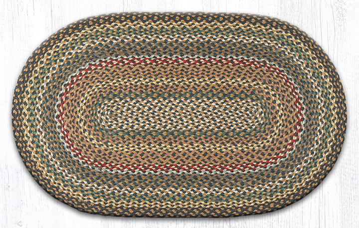 Earth Rugs C-51 Fir / Ivory Oval Braided Rug 27" x 45" Main image