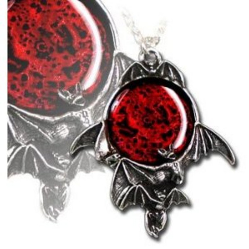 Alchemy Gothic Blood Moon Pendant w/ Necklace Main image