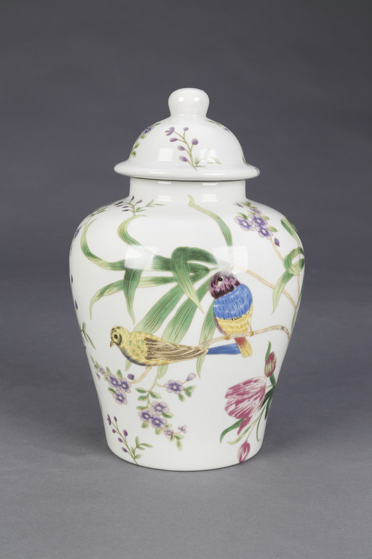 AA Importing Birds and Flowers 10" Ginger Jar with Lid Main image