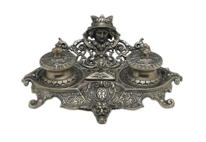 7 Inch Diameter Pewter Finish Inkwell Main image
