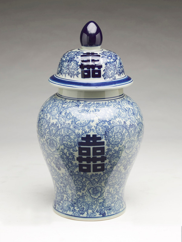 AA Importing 59759 18 Inch Blue & White Ginger Jar Main image