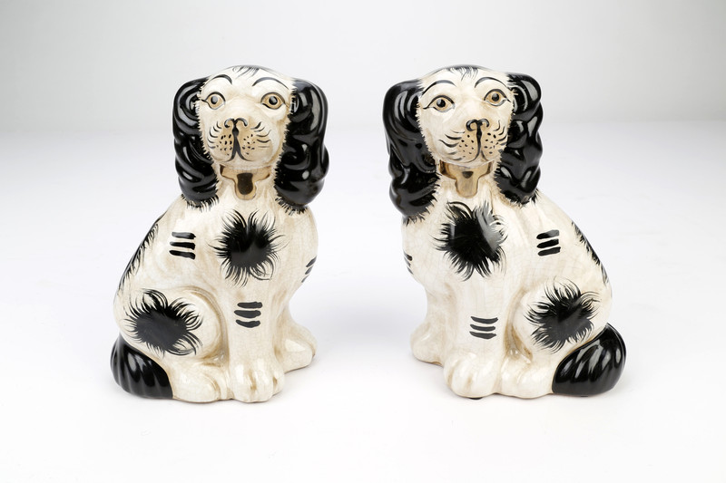 AAI Black and White Staffordshire Dogs, Set of 2 Main image