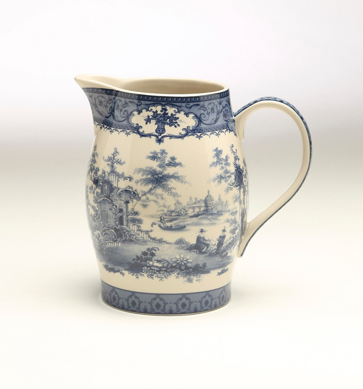 AAI Medium Porcelain Pitcher, Blue and Cream Main image