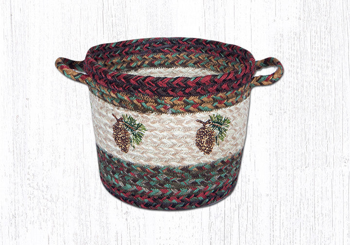 Earth Rugs UBP 9-81 Pinecone Printed Utility Basket 9" x 7" Main image