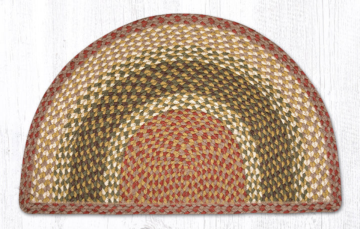 Earth Rugs SC-24 Olive / Burgundy / Gray Small Rug Slice 18" x 29" Main image