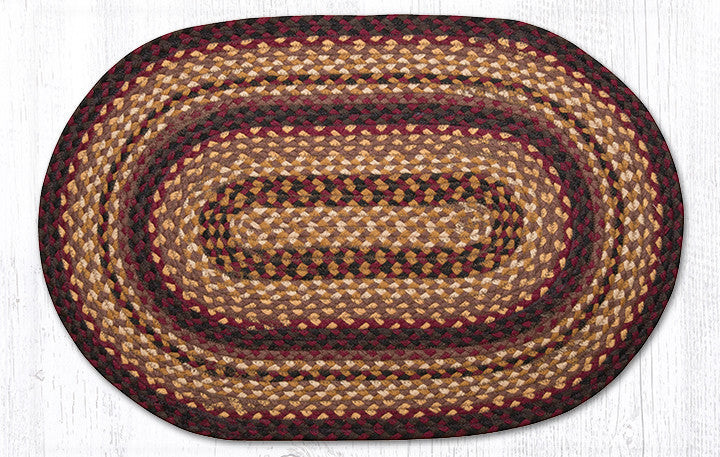 Earth Rugs C-371 Black Cherry / Chocolate / Cream Oval Braided Rug 20" x 30" Main image