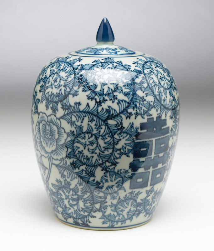 AA Importing 59769 Antiqued Pale Green And Blue Jar With Lid Main image