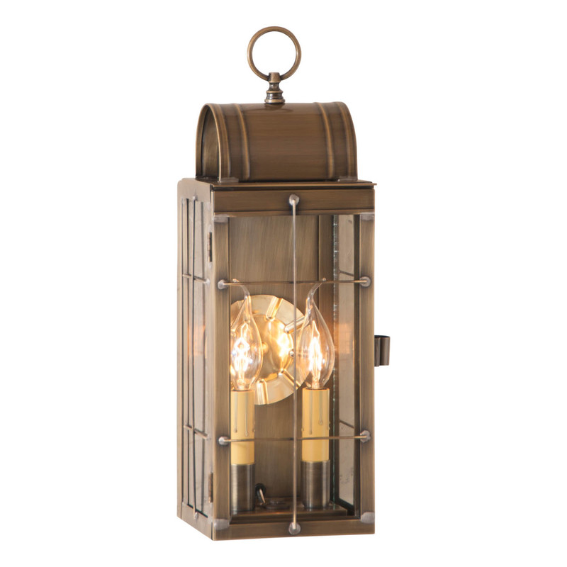 Irvin's Country Tinware Queen Arch Lantern in Weathered Brass Main image