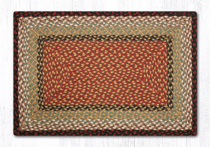 Earth Rugs RC-19 Burgundy / Mustard Oblong Braided Rug 20" x 30" Main image