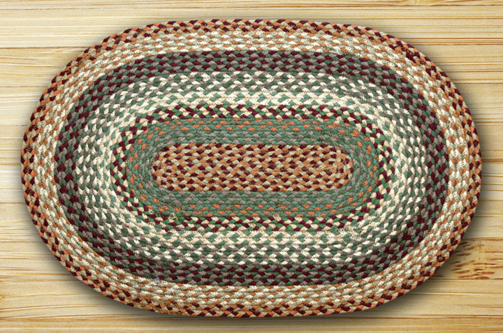 Earth Rugs C-413 Buttermilk / Cranberry Oval Braided Rug 2 Feet x 8 Feet Main image